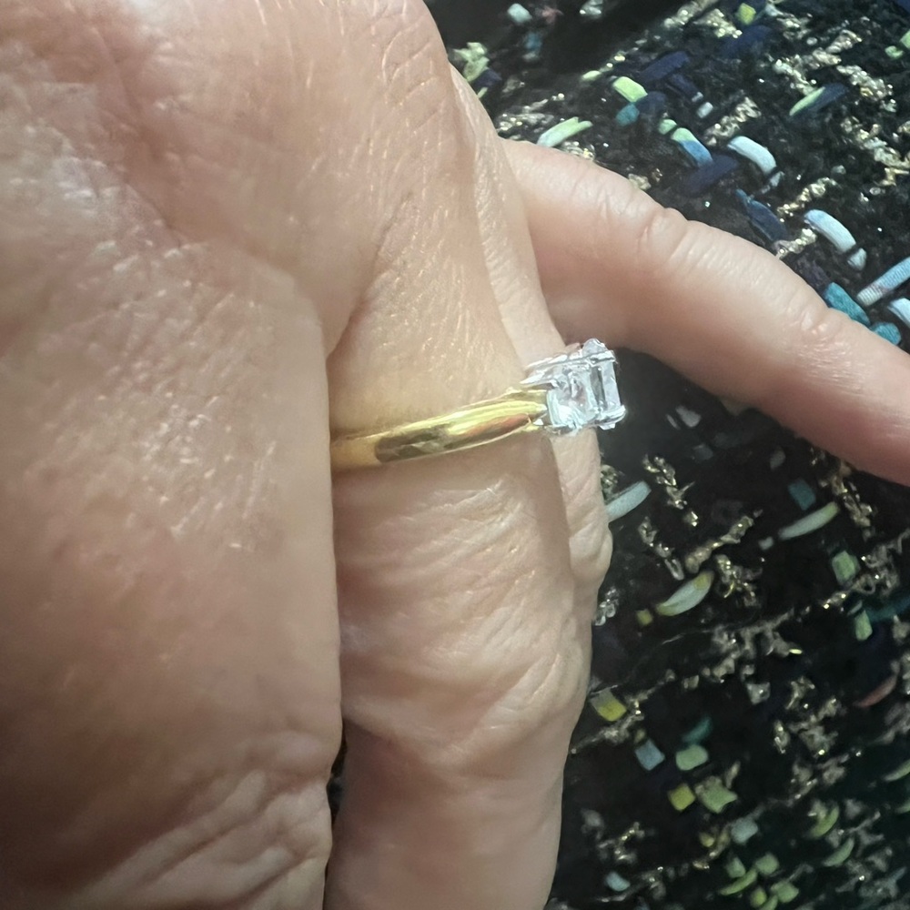 Timeless Three Stone Moissanite Ring - image 4